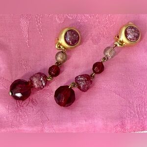 Vintage clip beaded earrings🩷
